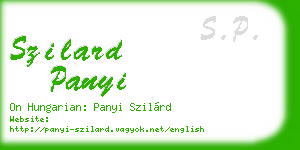 szilard panyi business card